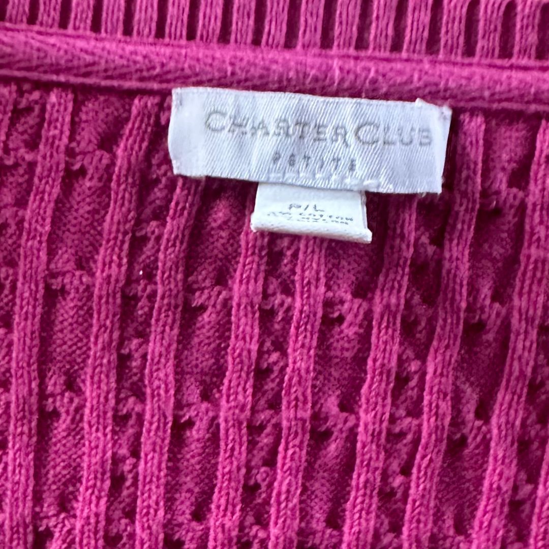 Cable Knit Pink Vintage Jumper UK16