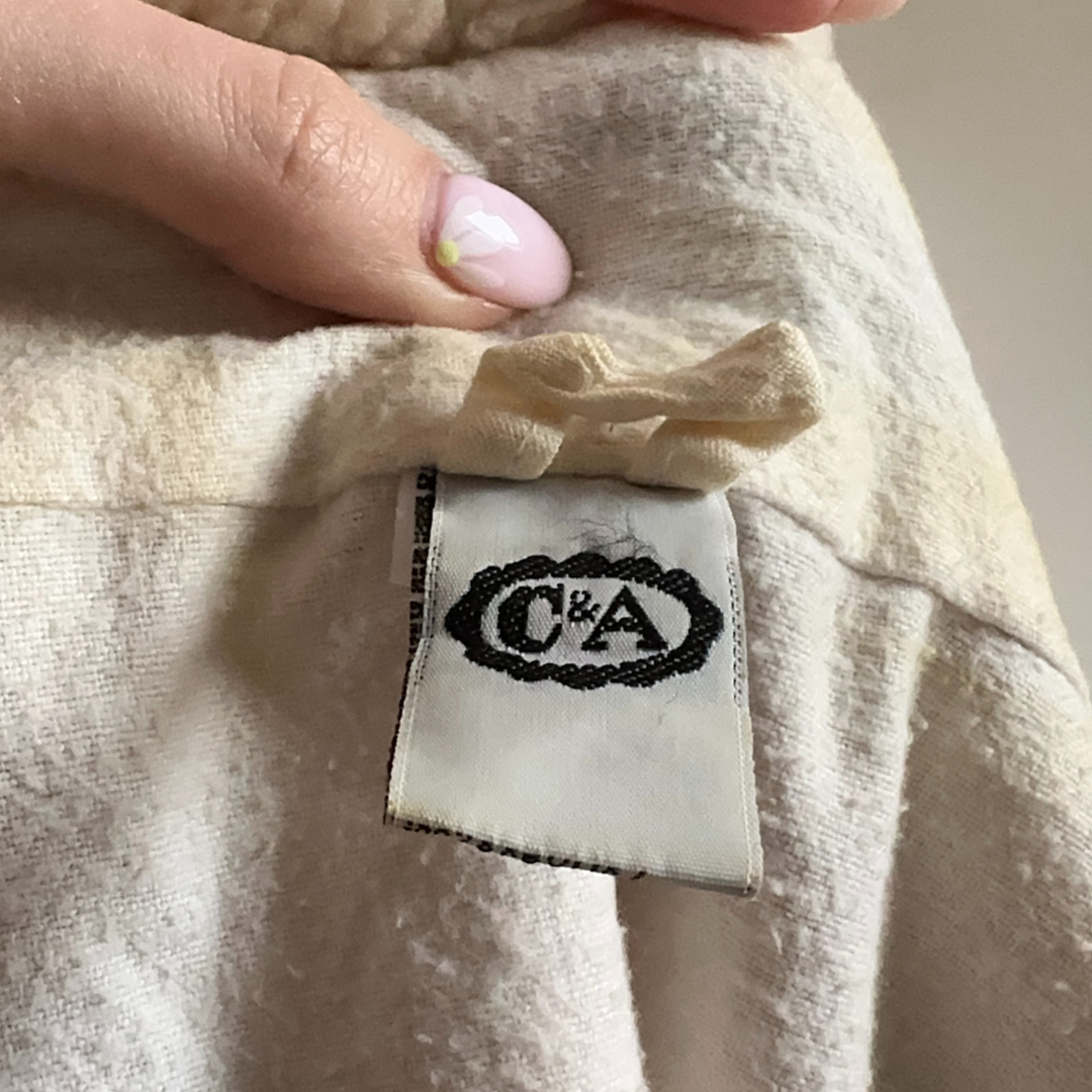 Cream Sleeveless Vintage Fleece Size UK8