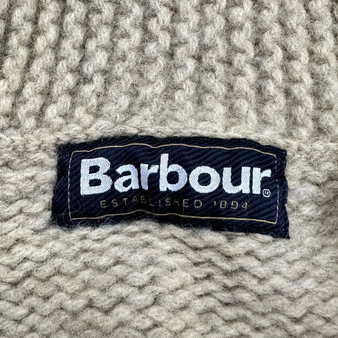 Barbour Wool Nude Zip Up Jumper Size UK14