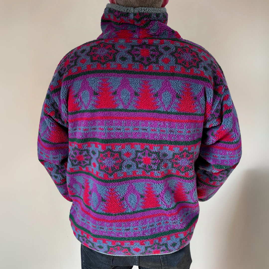 Grey, Purple & Red Mens Fleece Size XL