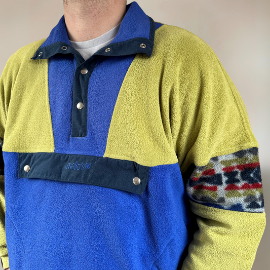 Lime & Blue Mens 90s Fleece Size L