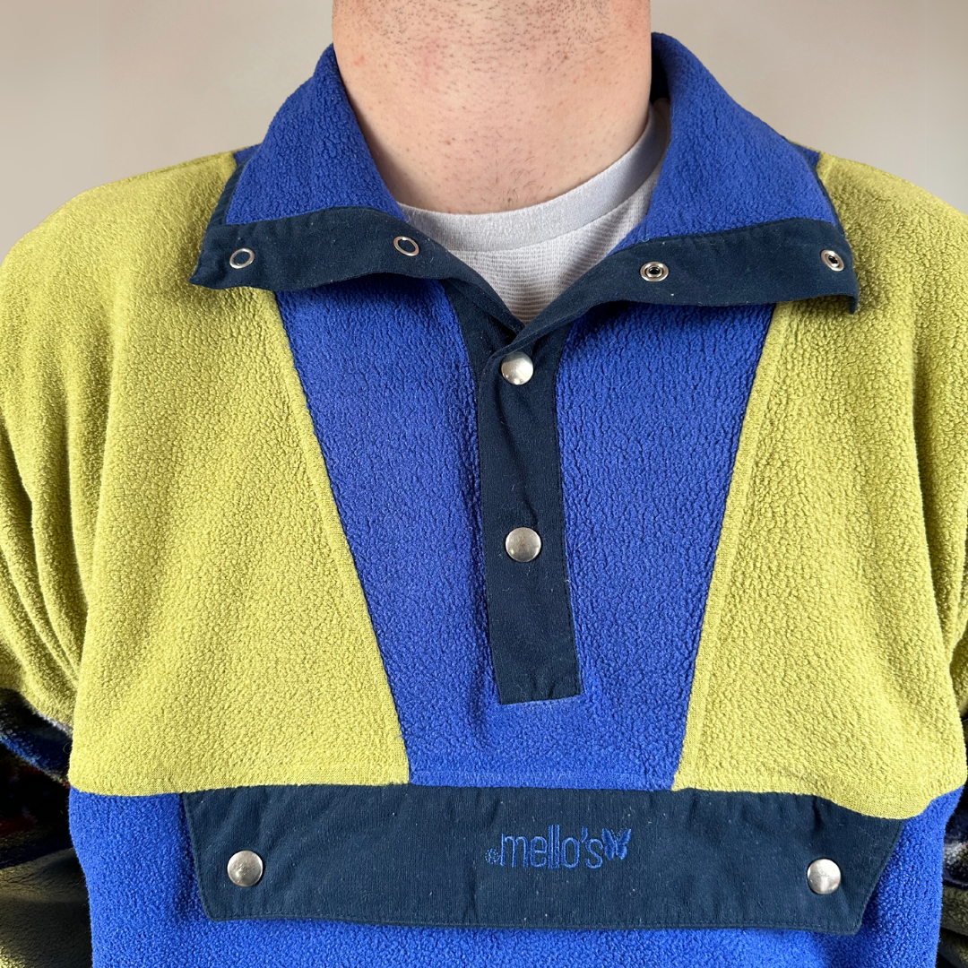 Lime & Blue Mens 90s Fleece Size L