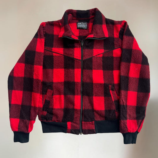 Mens Checked Fleece Jumper Size S