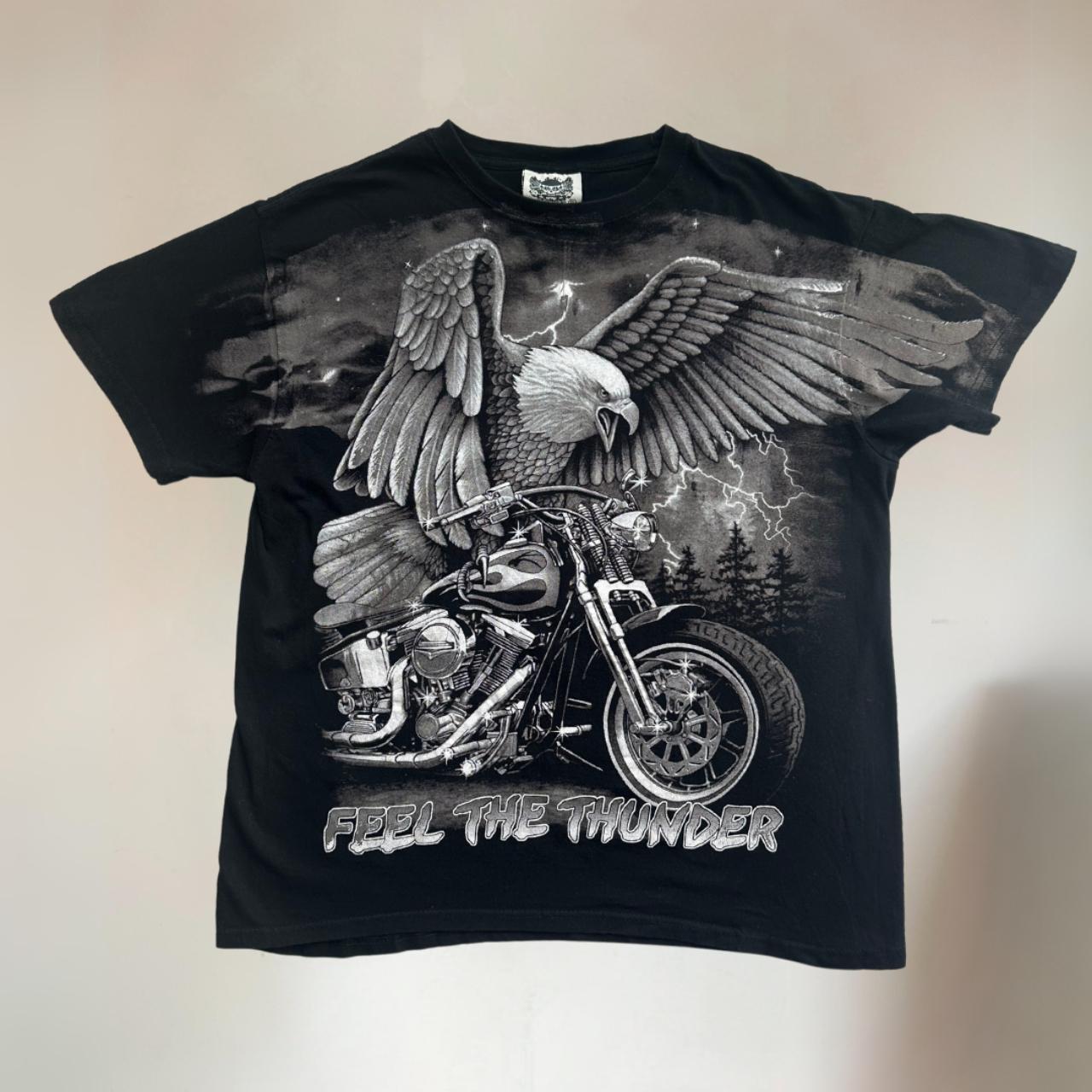 Black Graphic Biker T-Shirt