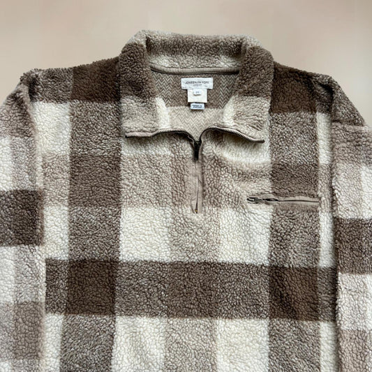 Vintage Mens Checked Fleece Size XXL